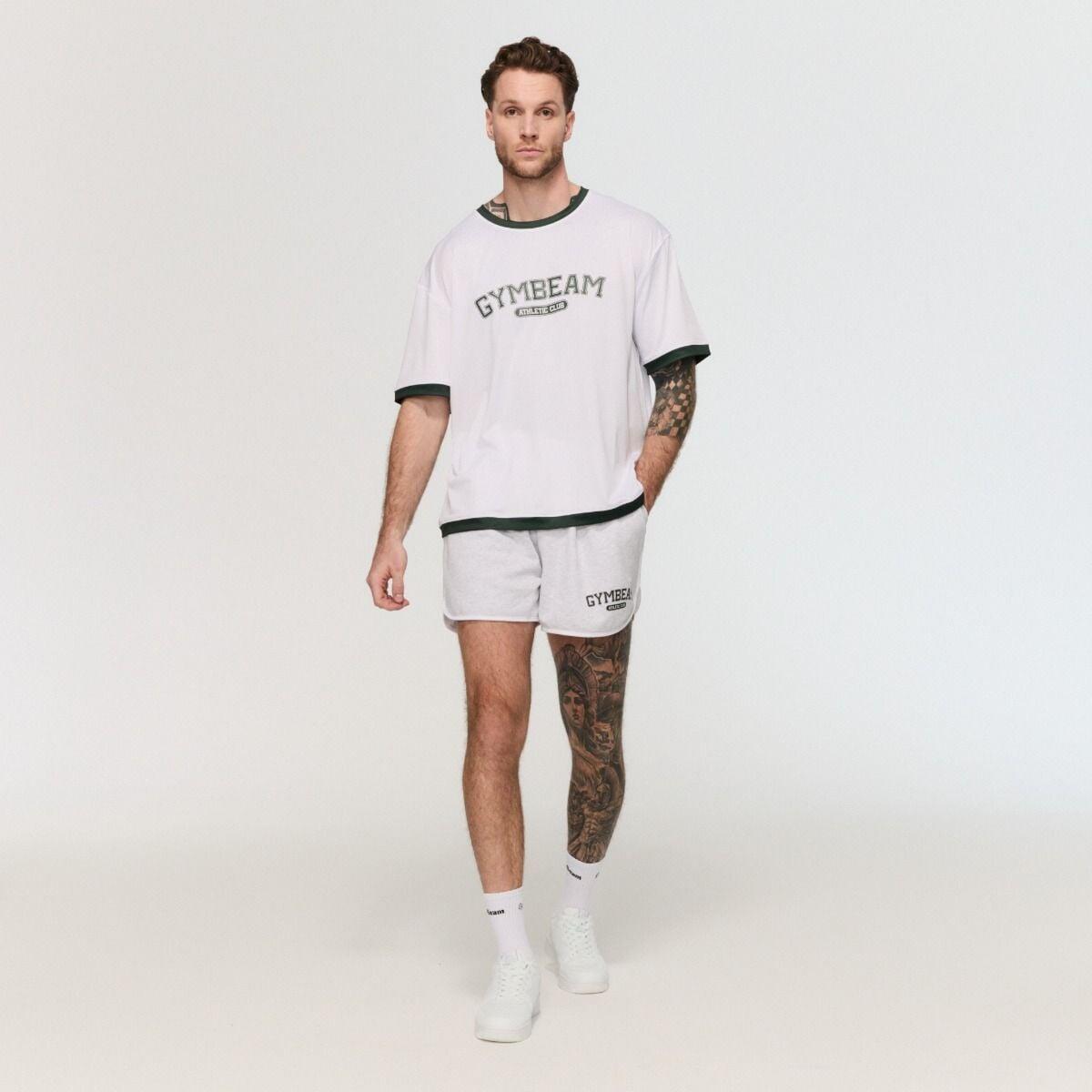 Uomo fitness pantaloncini 320 GSM grigi Varsity 3/5