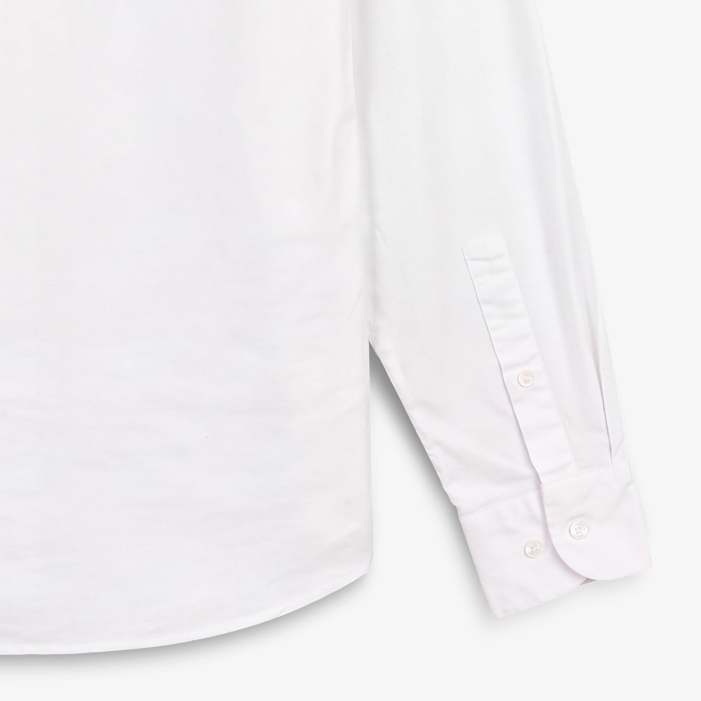 Camicia a maniche lunghe in cotone oxford con taschino bianco 4/4