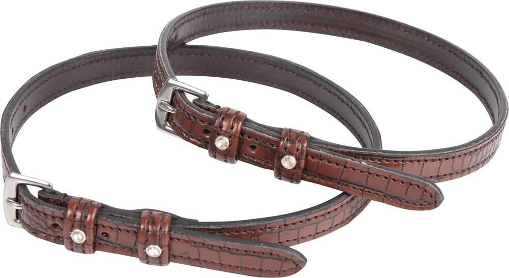Lanières d'éperons cuir croco marron - Harry's Horse 2/2