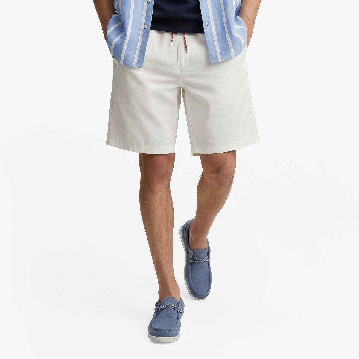 Bermudas 743 con cintura elástica blanco roto 2/5