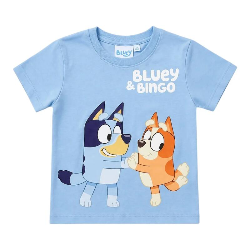 Set 2 piese pentru copii, mânecă scurtă, 100% bumbac, albastru, Bluey