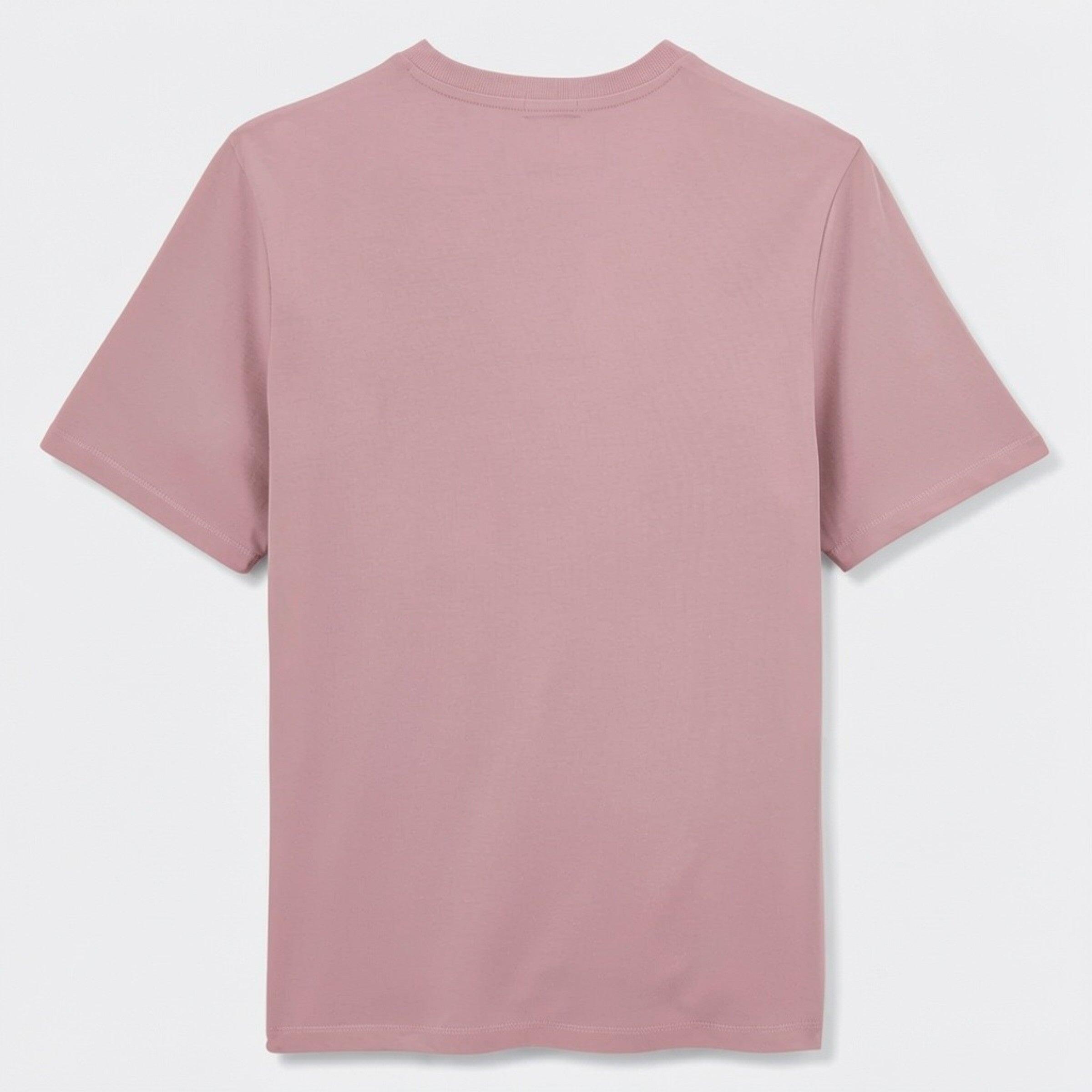 Magliette a girocollo Tobias in cotone rosa con stampa sul petto 2/2