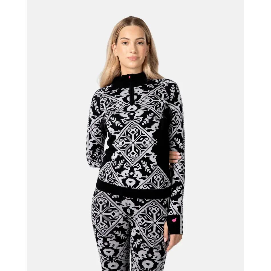 Maglia termica da donna con zip a metà Kari Traa Saga 2/4