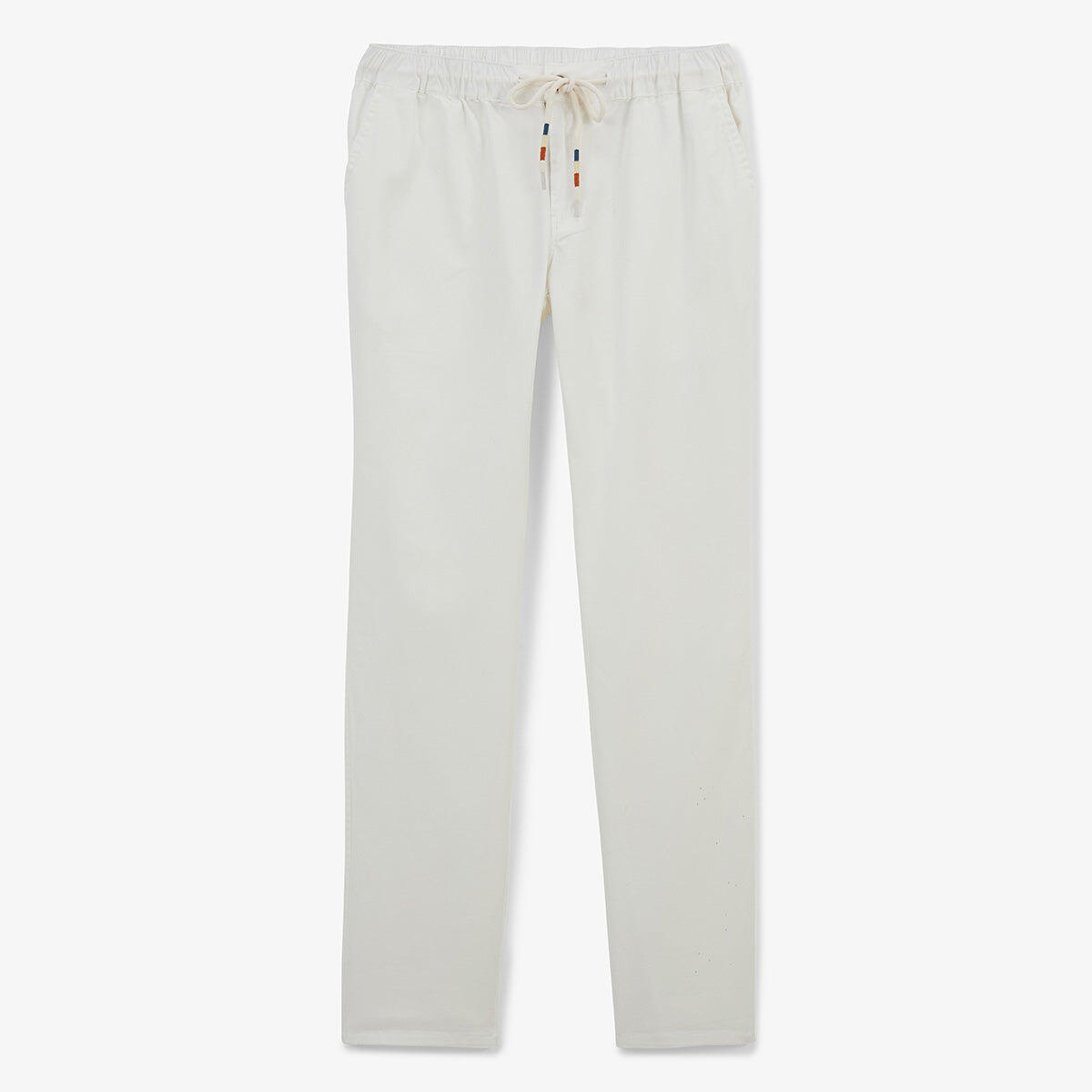 Pantaloni 549 con elastico in vita in cotone bianco sporco 1/5