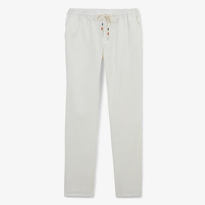 Broek 549 met elastische tailleband van off-white katoen