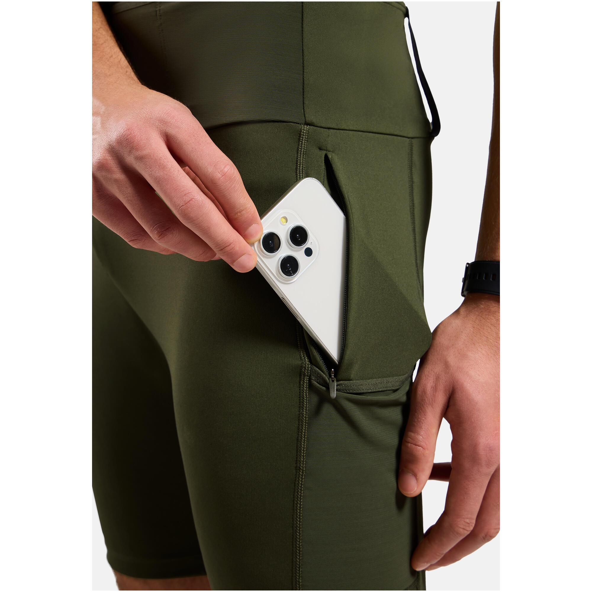 Spodenki  męskie ODLO Tights short X-ALP TRAIL CARGO zielone 6/7
