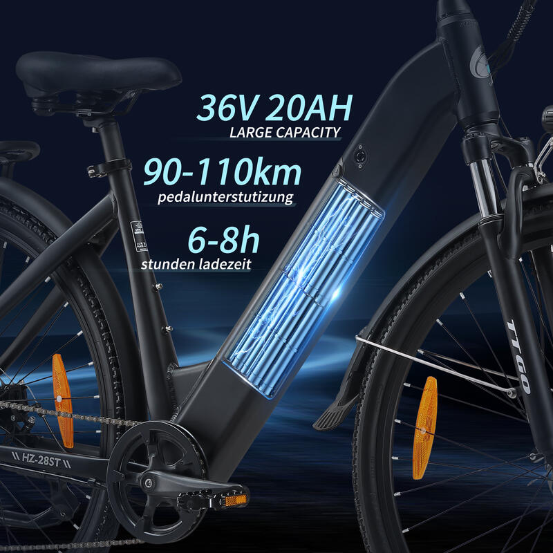Bicicletă electrică TTGO HZ-28ST, motor 250W, baterie 36V 20Ah
