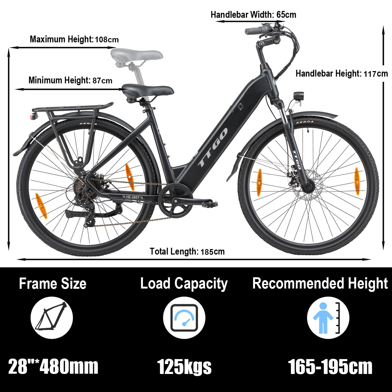 Elektrokolo TTGO HZ-28ST, motor 250 W, baterie 36 V 20 Ah 7/7