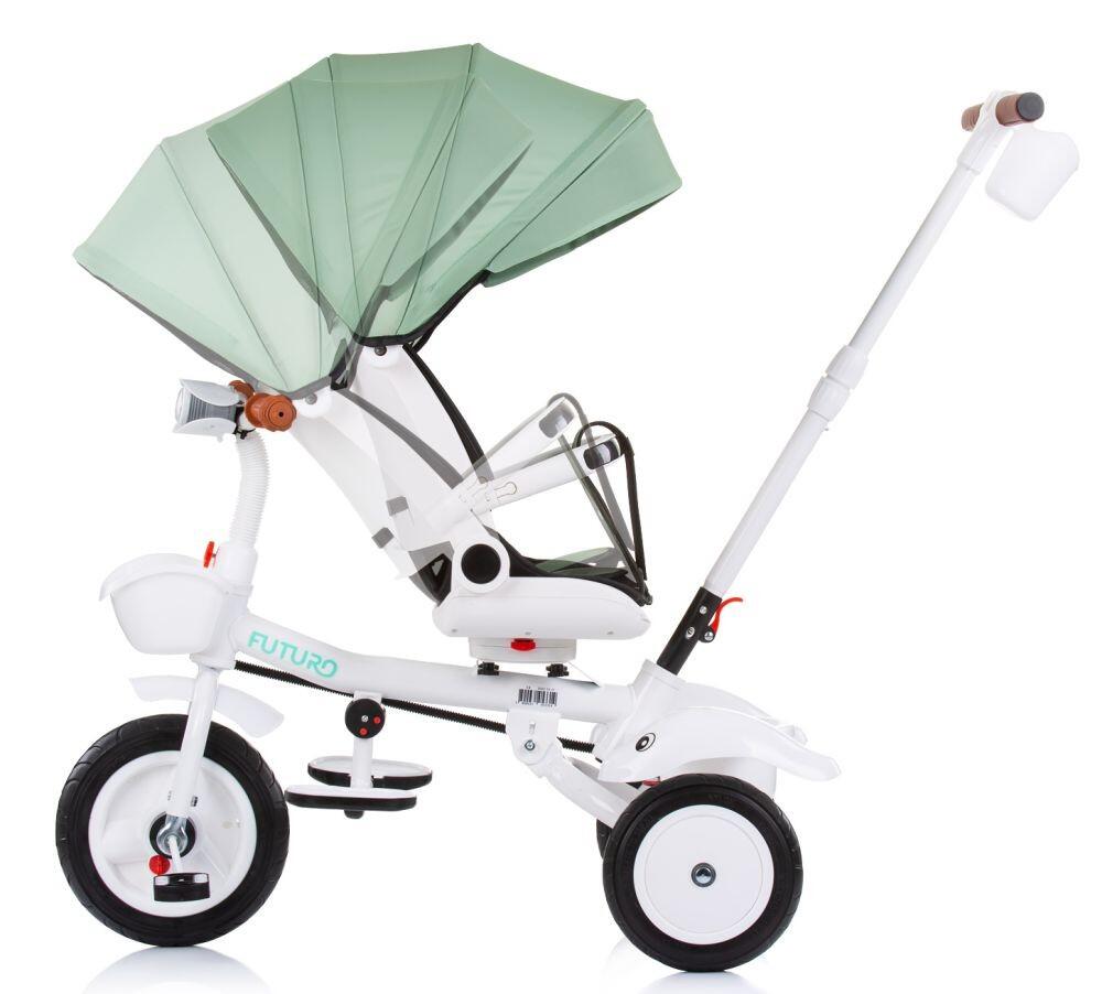 Infantil Paseo Triciclo capota giratorio reclinable FUTURO Green 3/5