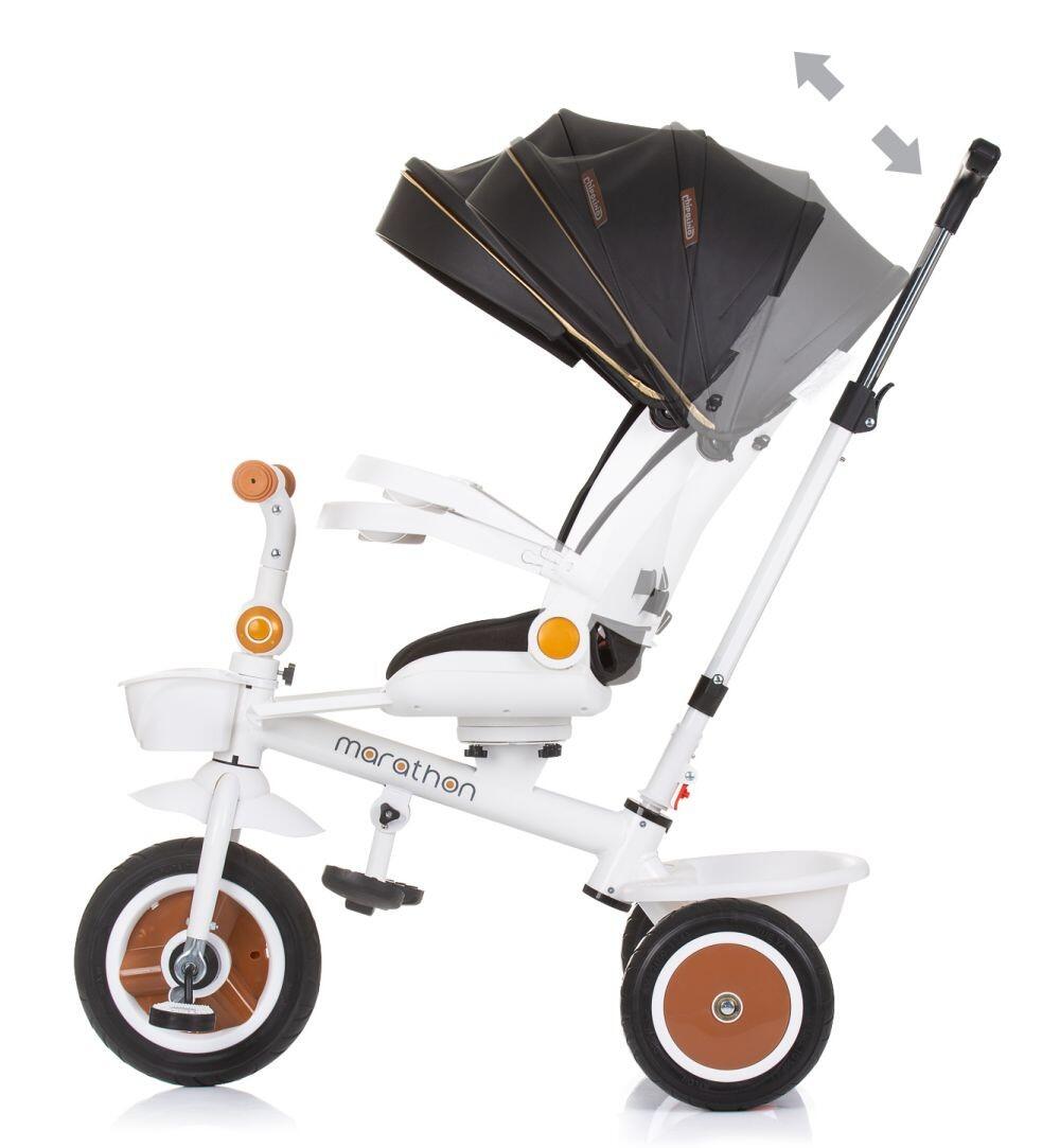 Infantil Paseo Triciclo evolutivo 2 en 1 empuje y pedales MARATHON Black/white 3/5