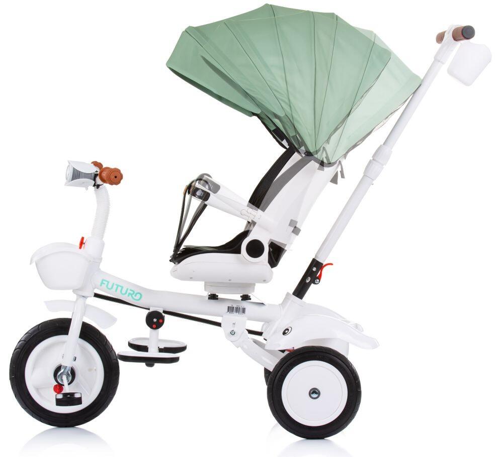 Infantil Paseo Triciclo capota giratorio reclinable FUTURO Green 2/5