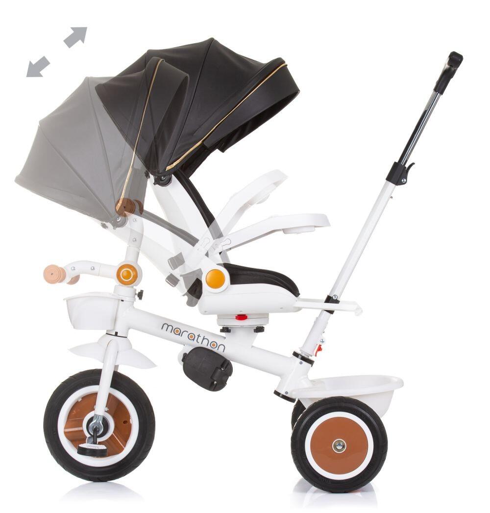Infantil Paseo Triciclo evolutivo 2 en 1 empuje y pedales MARATHON Black/white 4/5
