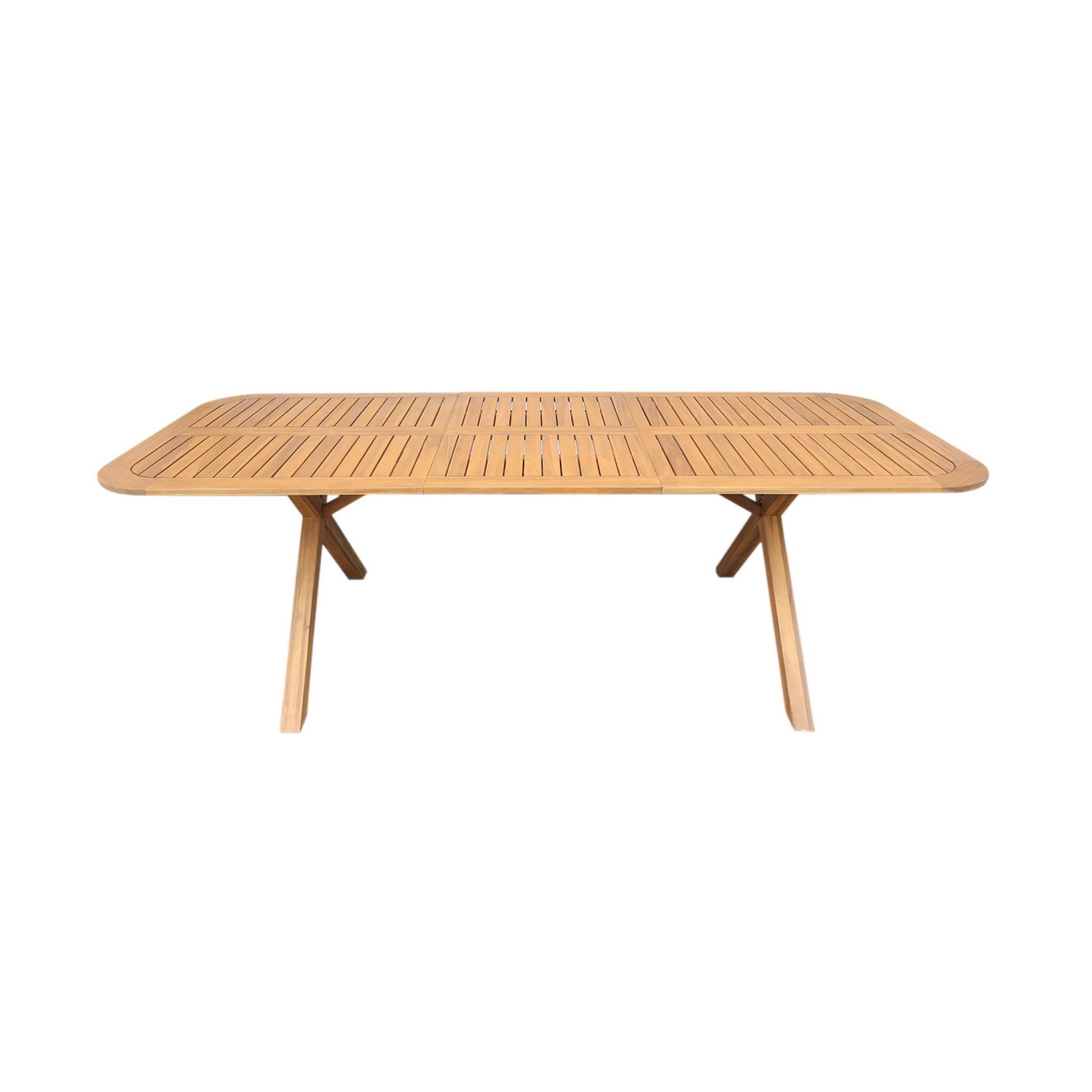 Mesa de jardim extensível em madeira de acácia, 6-8 lugares, Natural 3/5