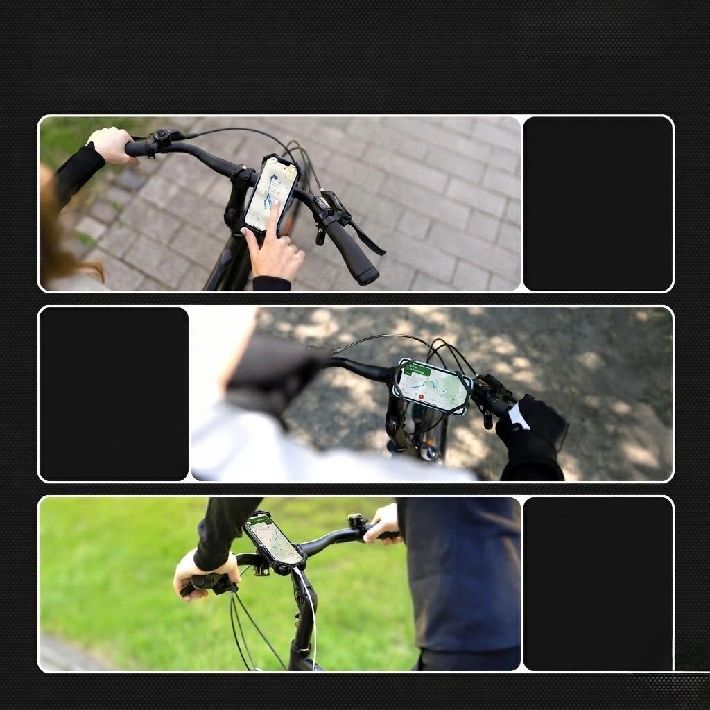 Support pour telephone a velo avec systeme a clic & coussinet en silicone 3/4