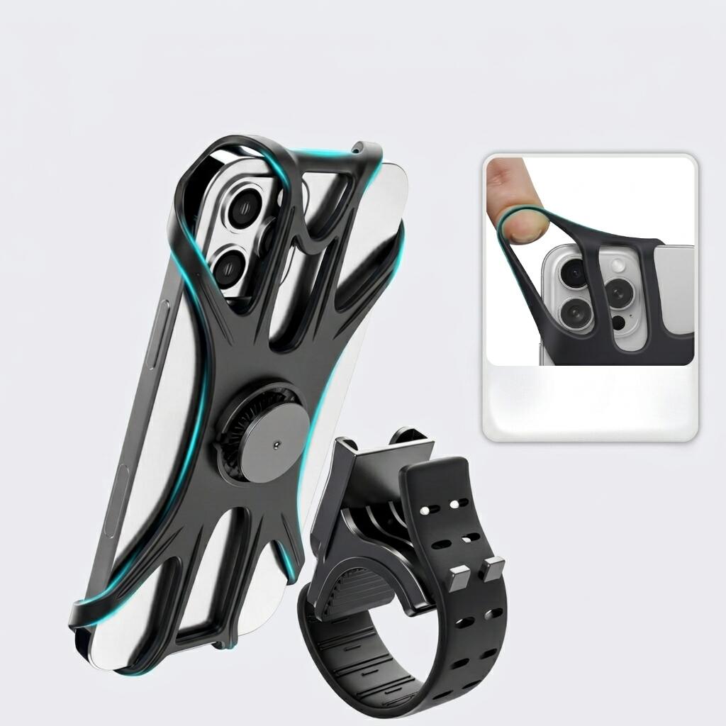 Support pour telephone a velo avec systeme a clic & coussinet en silicone 2/4