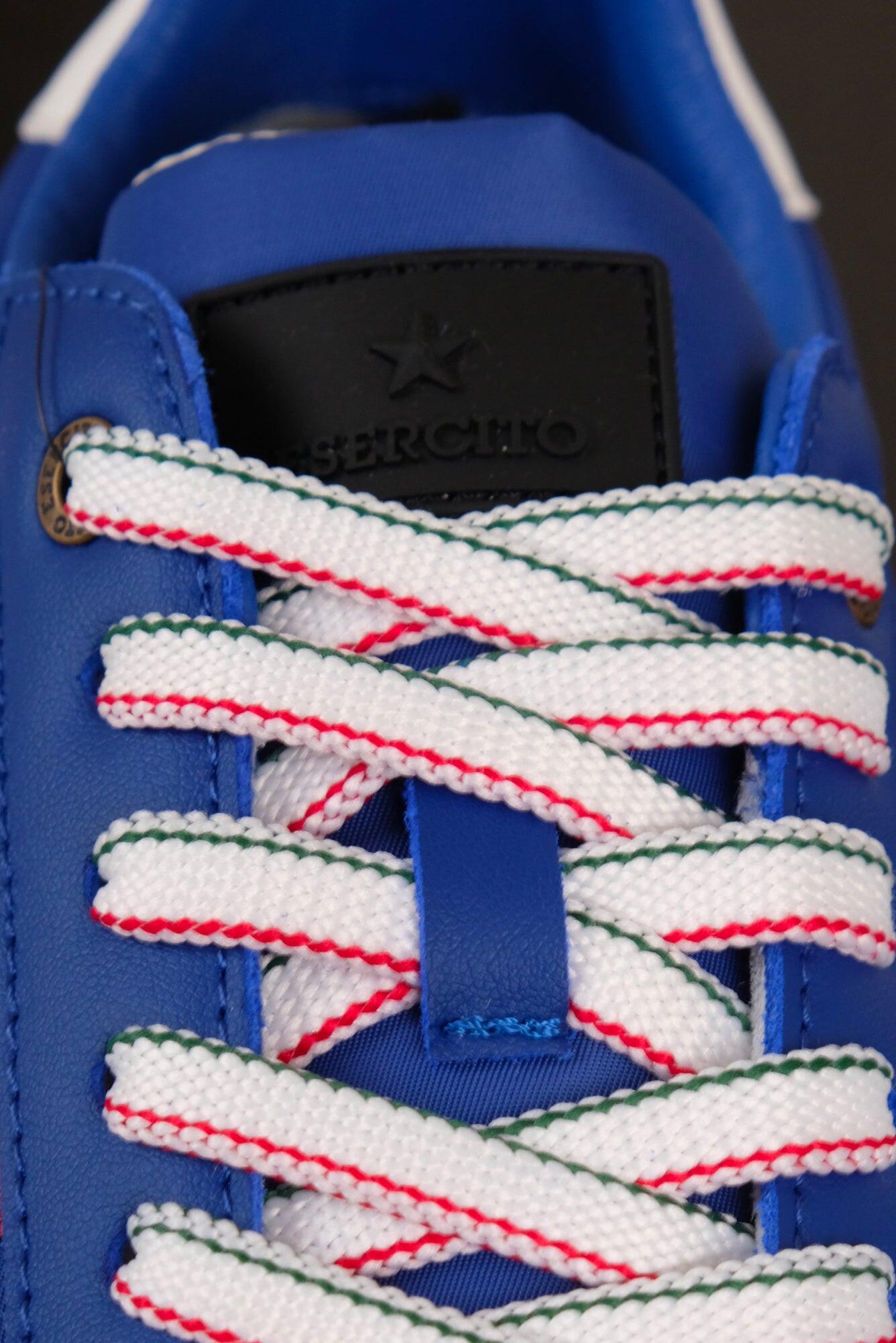 Sneakers blu Aviazione Esercito uomo in camoscio e nylon 3/4
