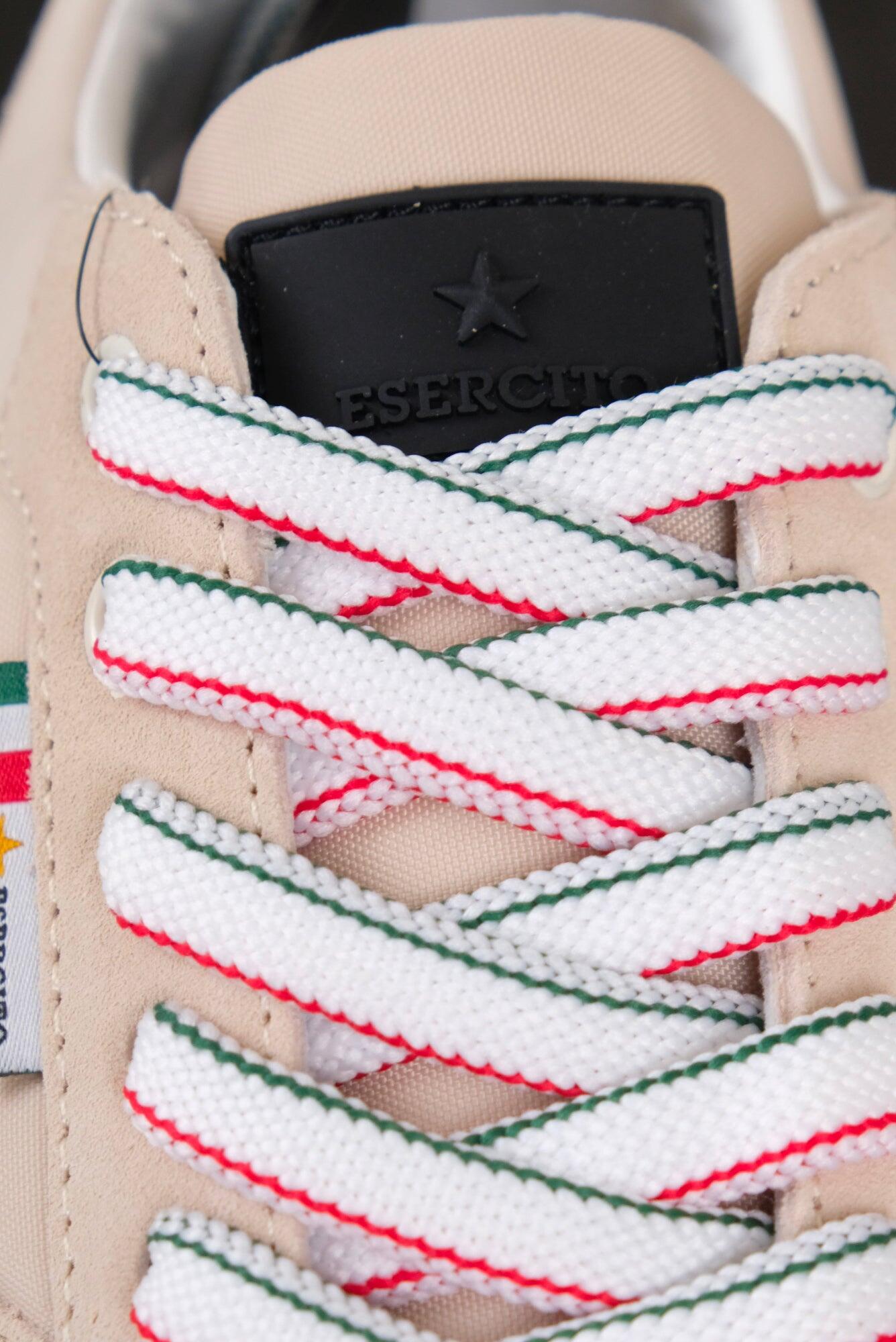 Sneakers beige Aviazione Esercito uomo in camoscio e nylon 3/4