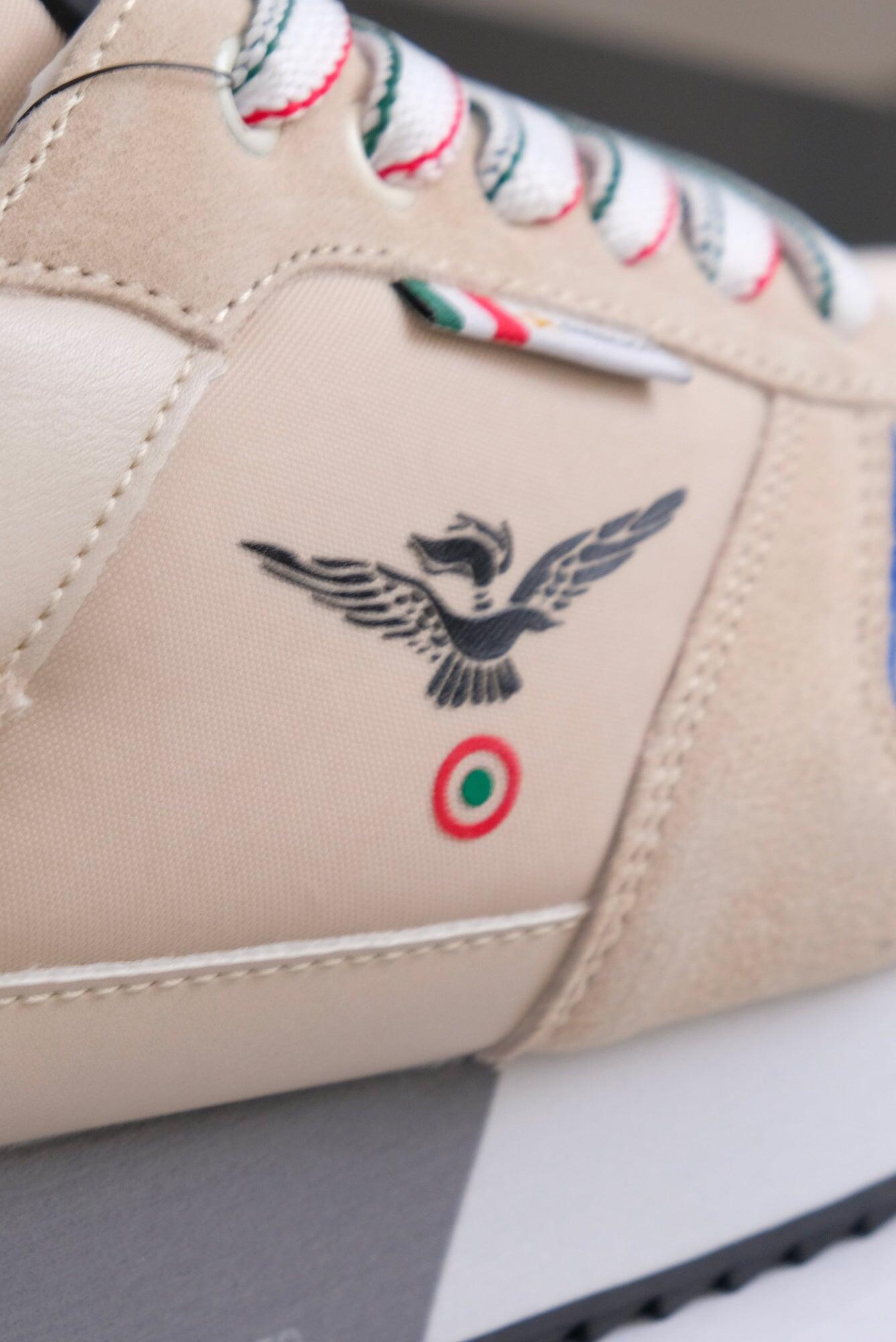 Sneakers beige Aviazione Esercito uomo in camoscio e nylon 2/4