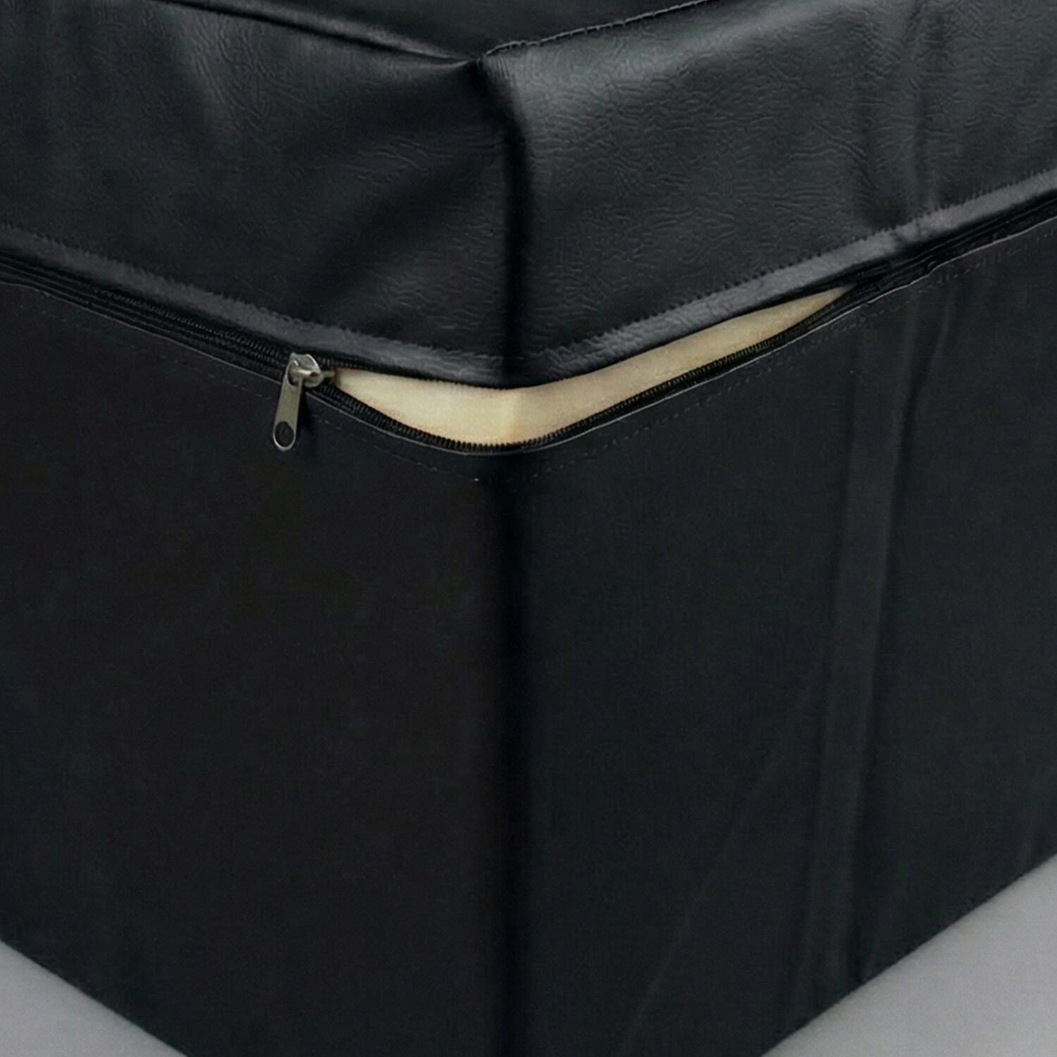Sitzwürfel aus Kunstleder schwarz 40x40x40 cm mit PU-Schaumstoff 5/7