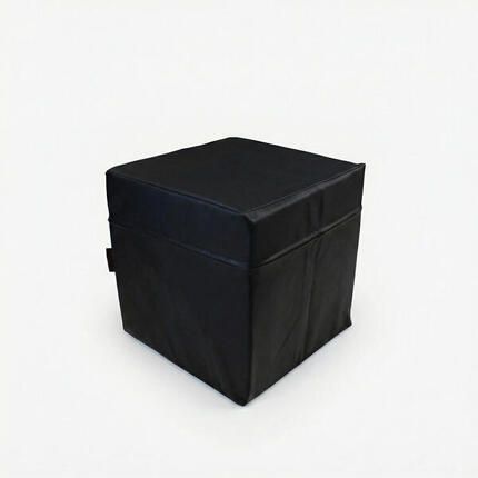 Siège cube en similicuir noir 40 x 40 x 40 cm avec mousse PU