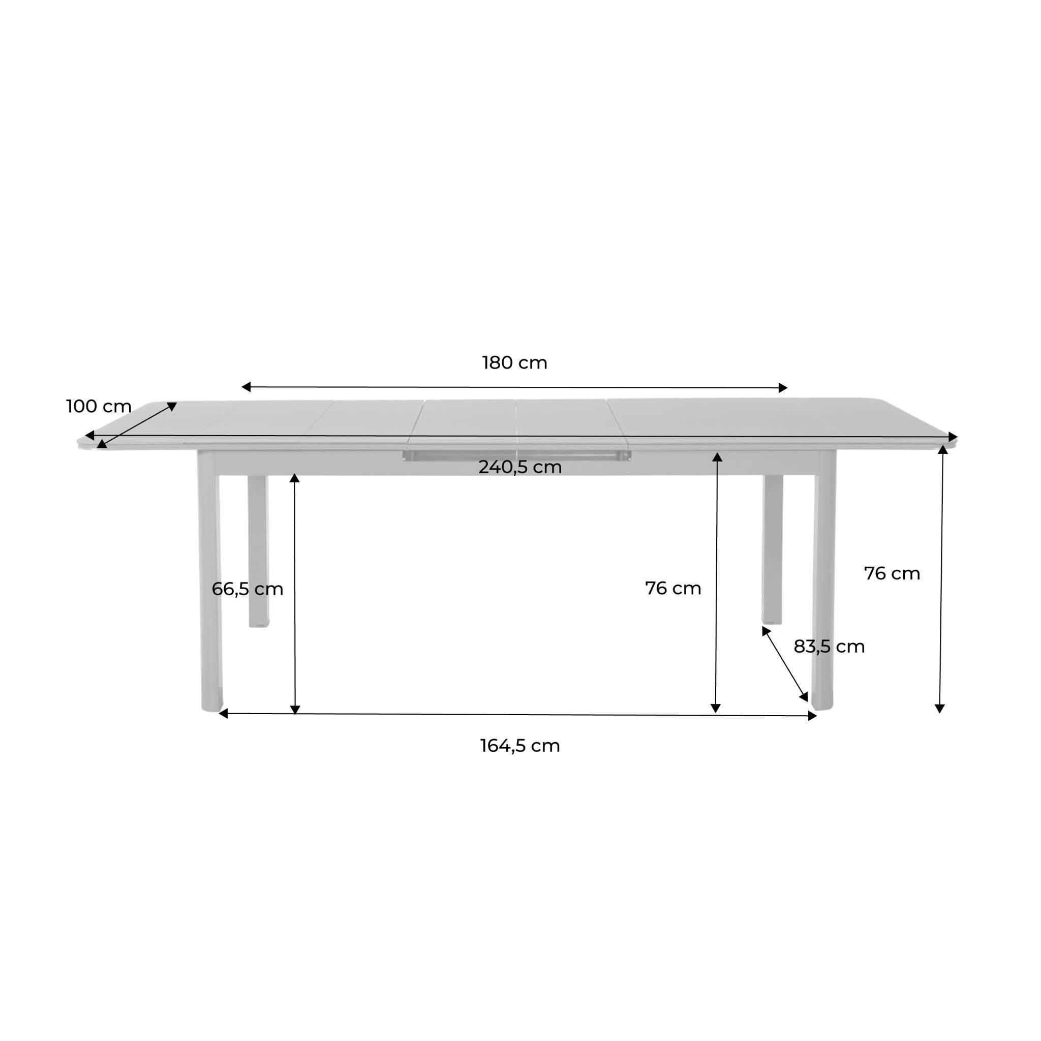 Mesa de jardim extensível em alumínio, 8 lugares, Antracite 4/5