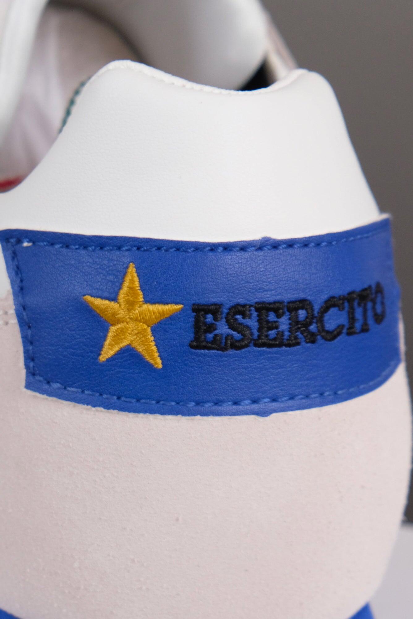 Sneakers bianche Esercito uomo in camoscio e nylon 3/4