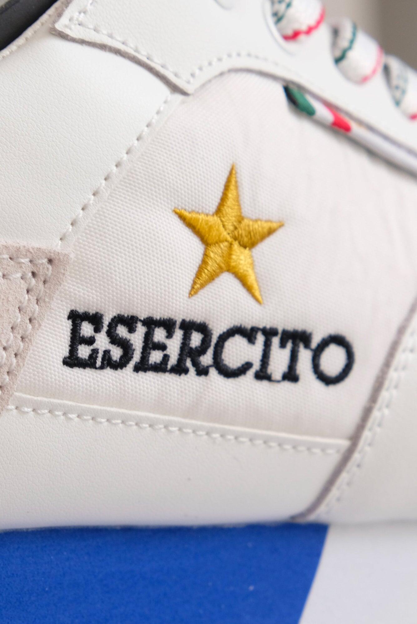 Sneakers bianche Esercito uomo in camoscio e nylon 2/4