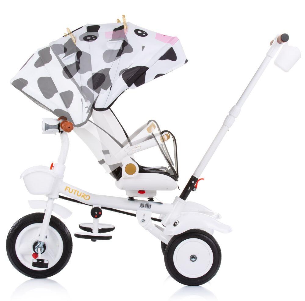 Infantil Paseo Triciclo capota giratorio reclinable FUTURO Cow 3/5
