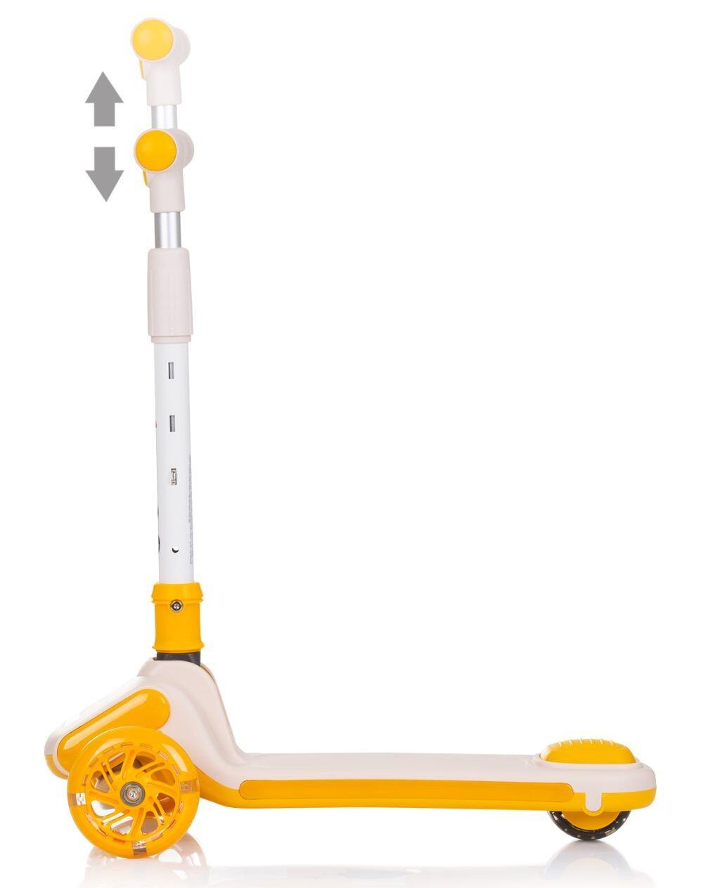 Infantil Paseo Patinete plegable RAPIDO LED 3 ruedas ajustable Yellow 4/5