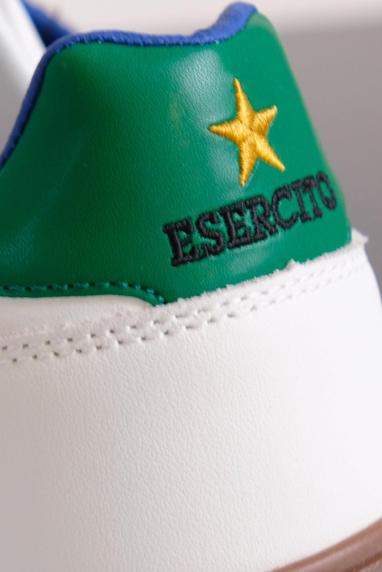 Sneakers bianche Aviazione Esercito uomo in camoscio e nylon 3/4