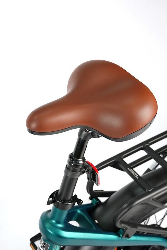Bicicleta híbrida eléctrica F8 neumáticos anchos larga autonomía verde 5/7