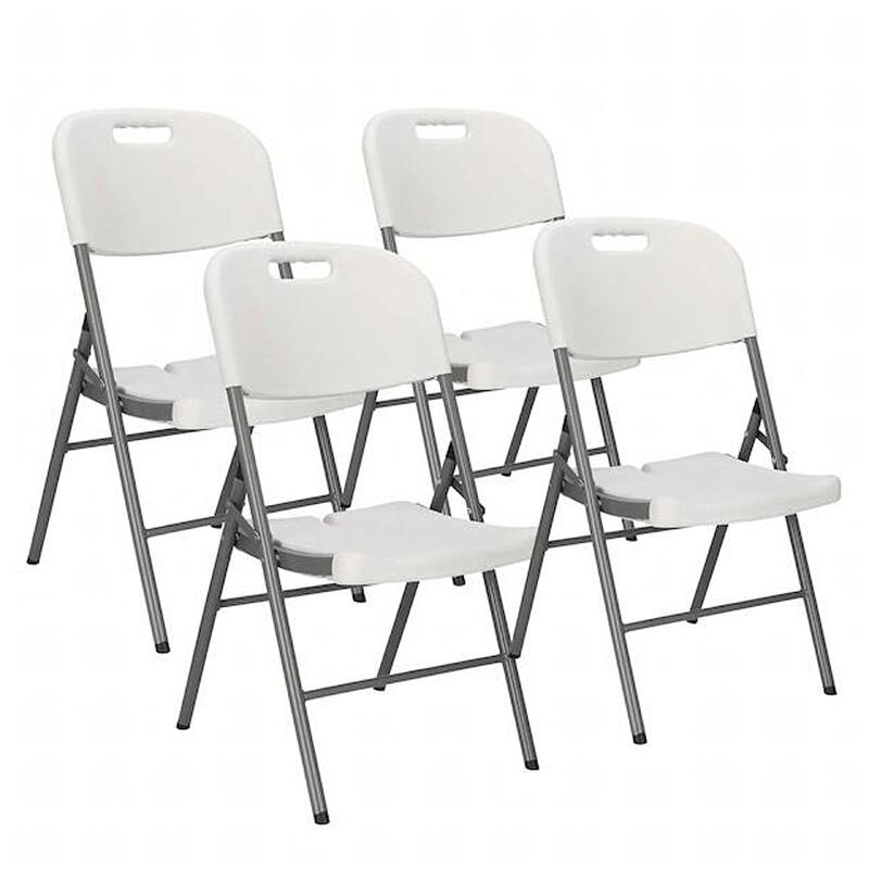 Set 4 scaune pliabile, cadru metalic, 120 kg, maner transport, 44.5x58x82 cm