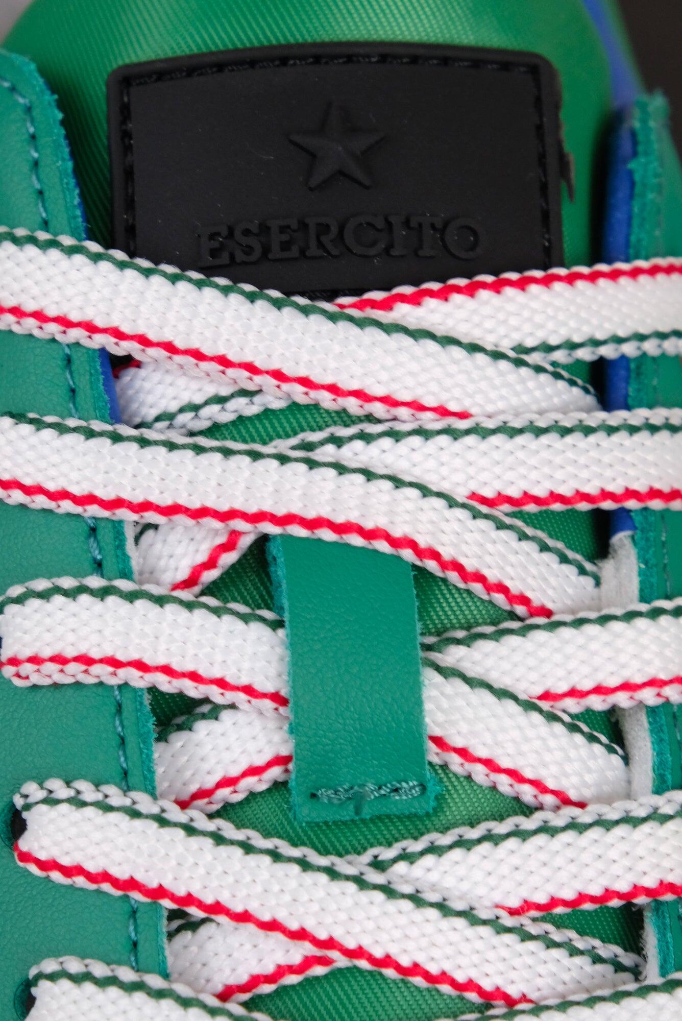 Sneakers verdi Aviazione Esercito uomo in camoscio e nylon 3/4