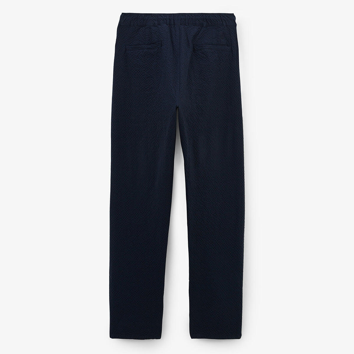 Pantalon 558 en coton seersucker avec taille élastique bleu marine 2/4