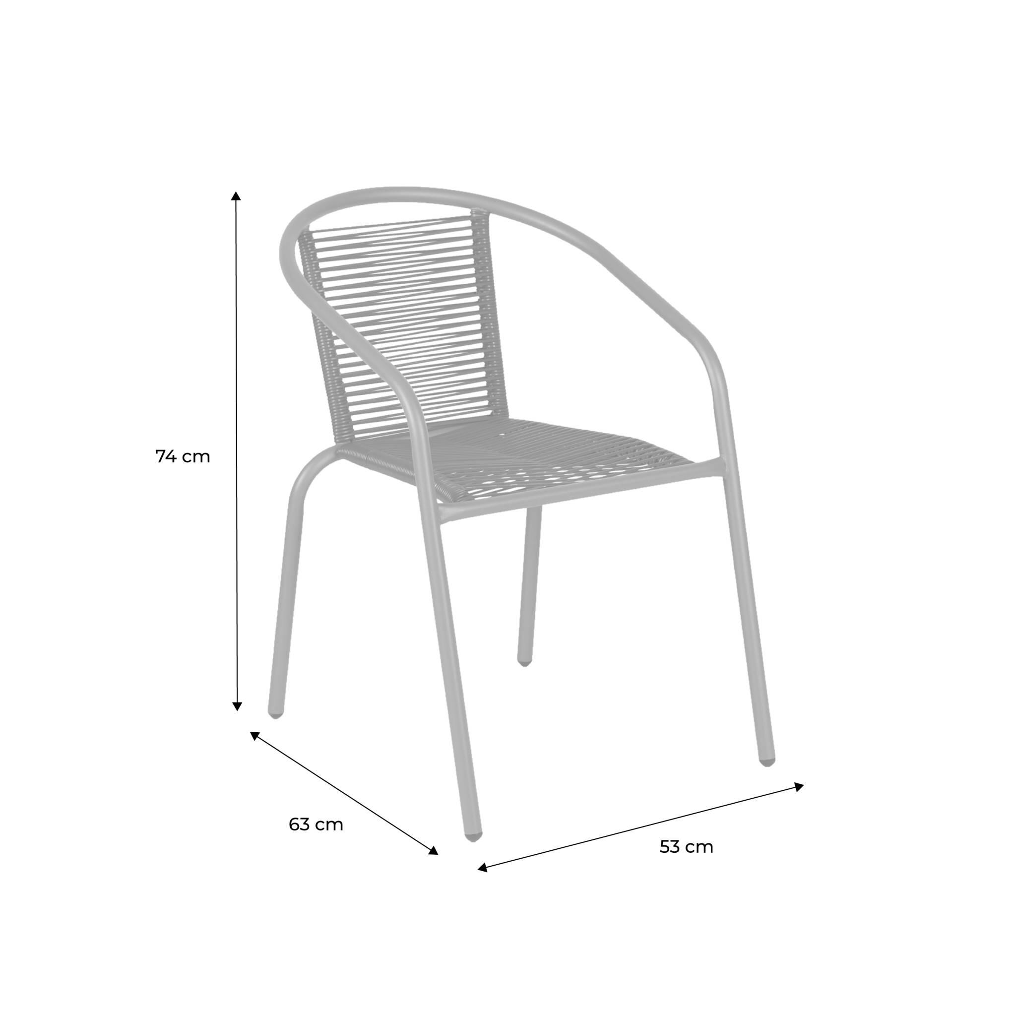 Cadeirões de jardim em resina natural, set de 4, Verde caqui 4/5