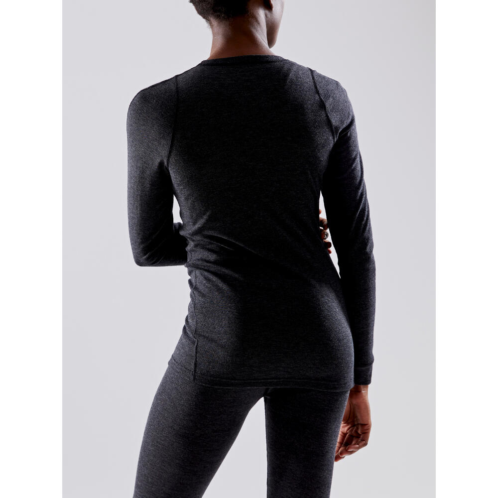 CORE Merino wollen dames t-shirt – Black – M 2/3