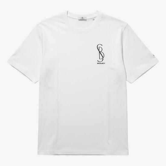 T-shirts col rond Tobias en coton blanc avec imprimé poitrine