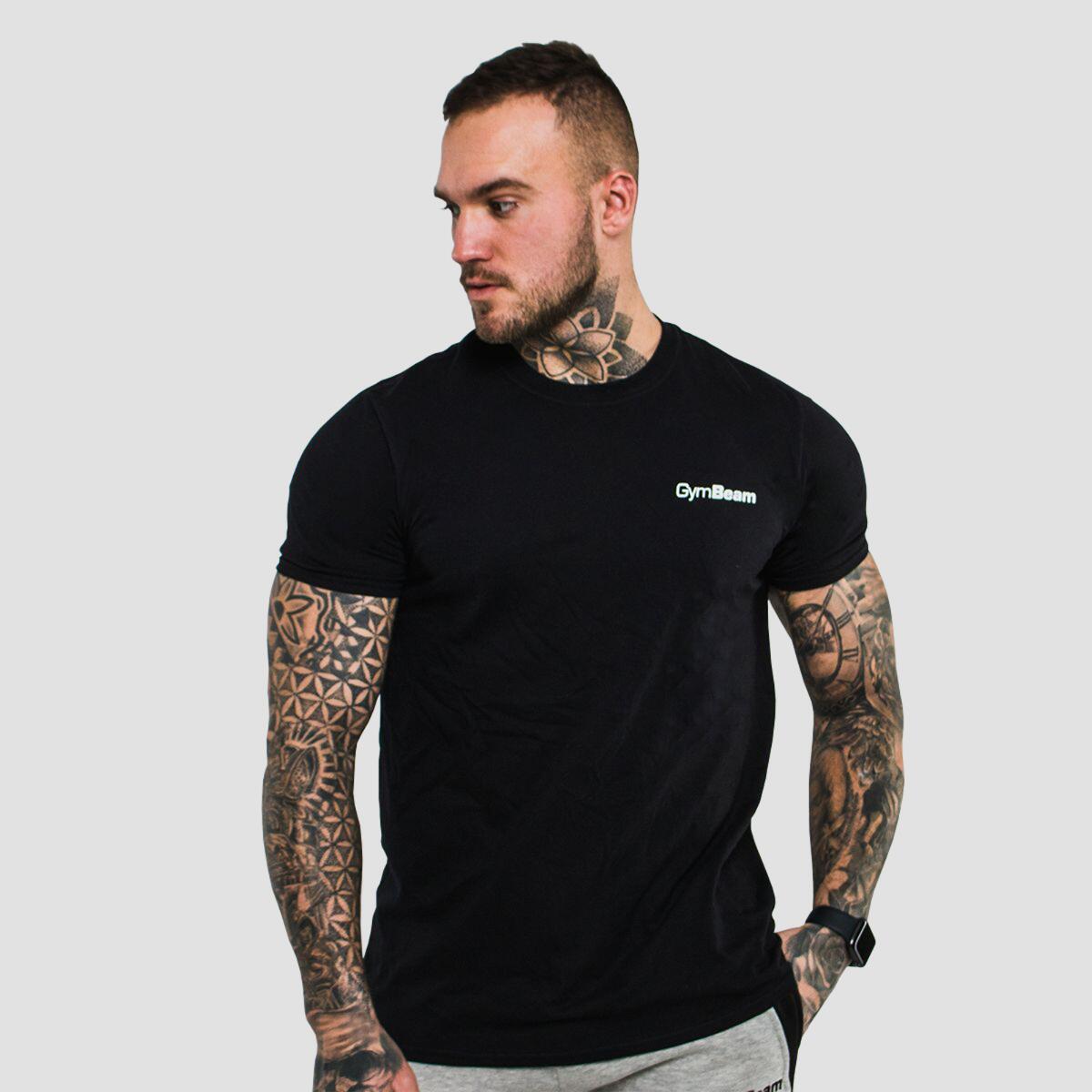 Uomo t-shirt cotone nera Basic 2/3