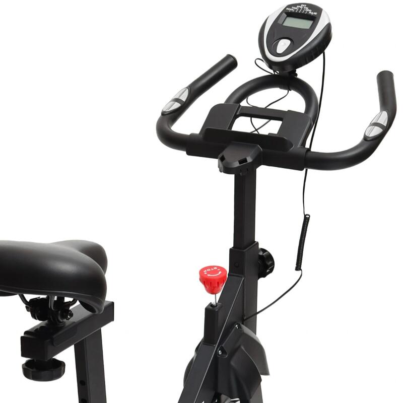 Bicicleta fitness stationara, rezistenta reglabila, afisaj LCD, suport 120 kg