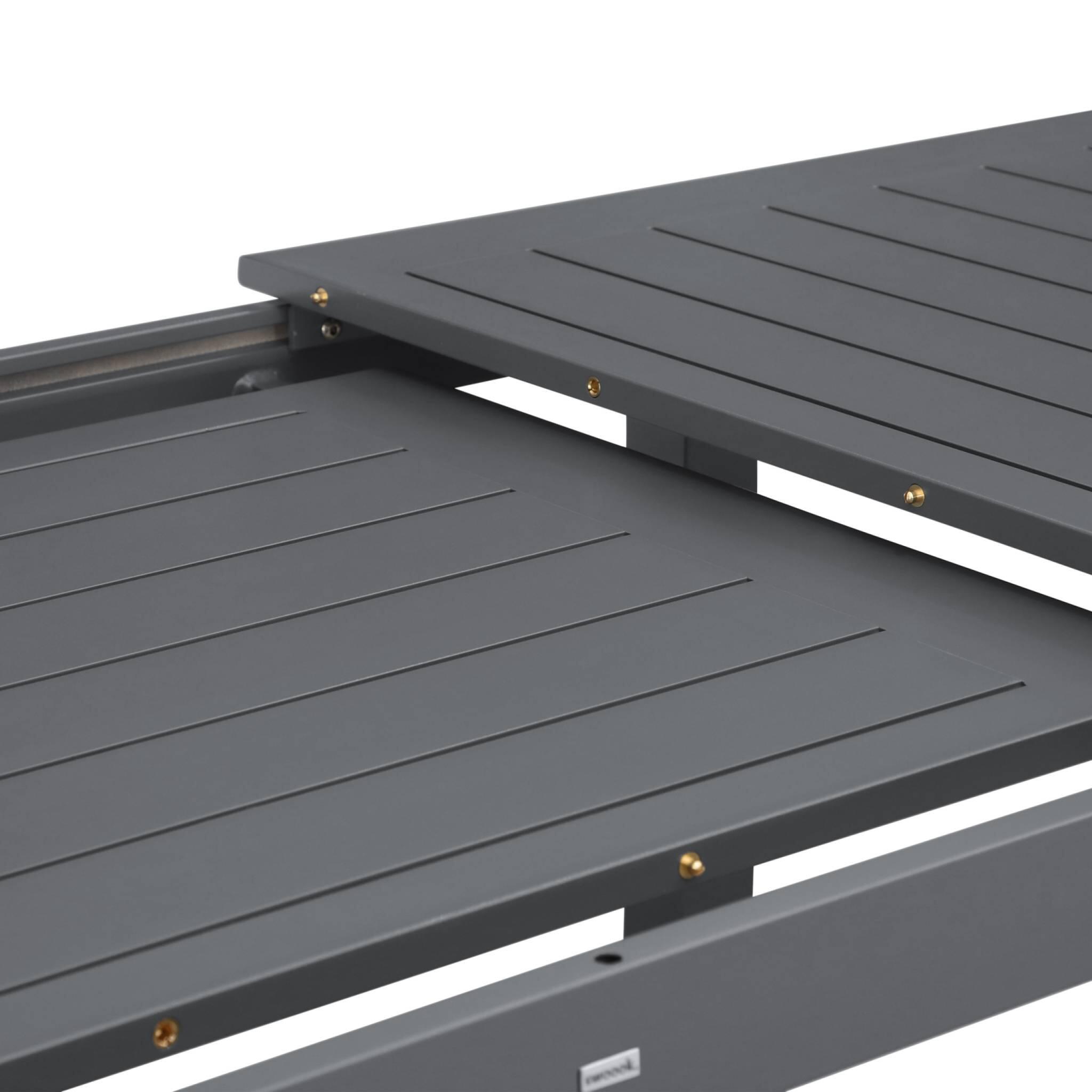 Mesa de jardim extensível em alumínio, 6 lugares, Antracite 5/5