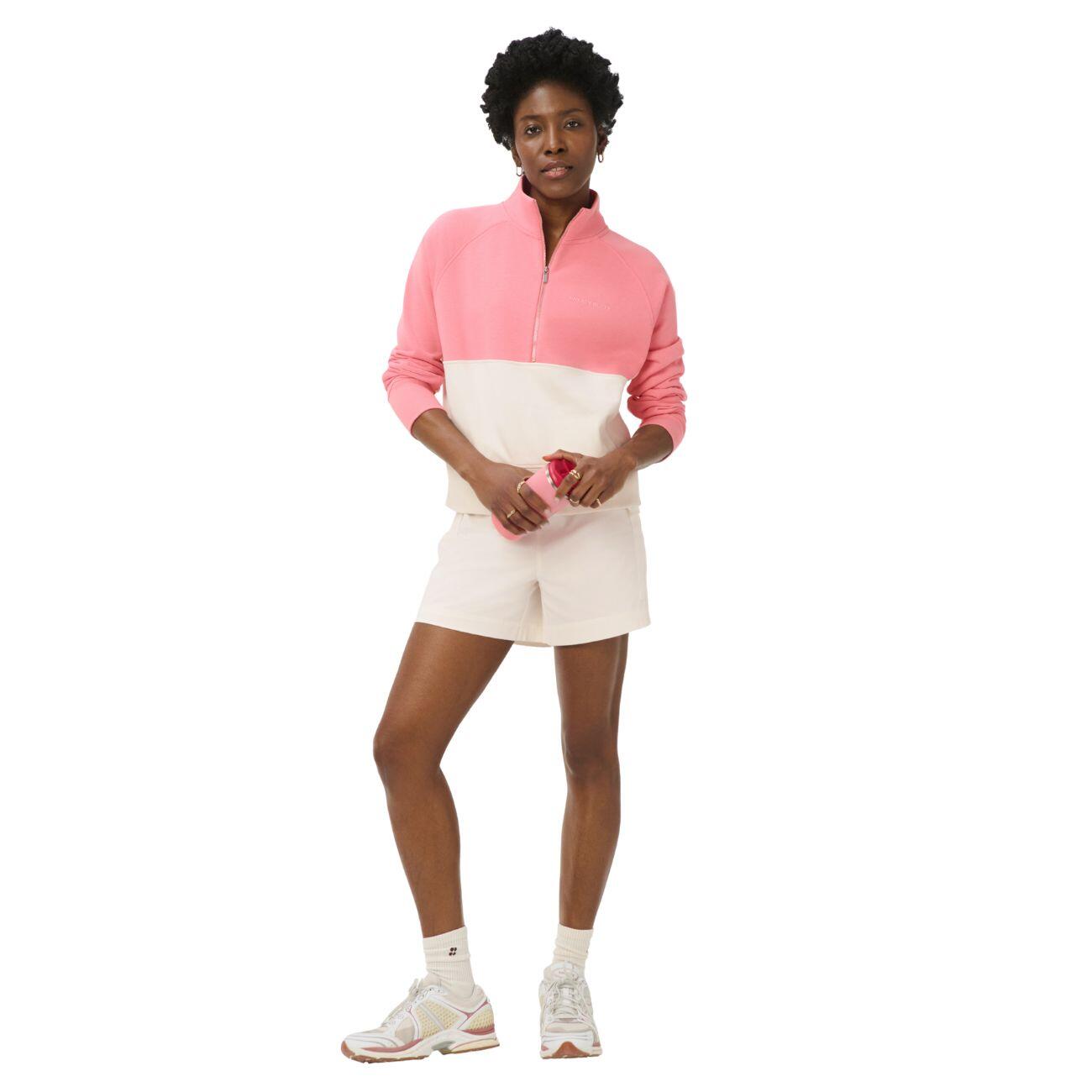 SWEATY BETTY Sweaty Betty Revive Half zip colour-block  MELROSEPINK LILYWHITE S 4/7