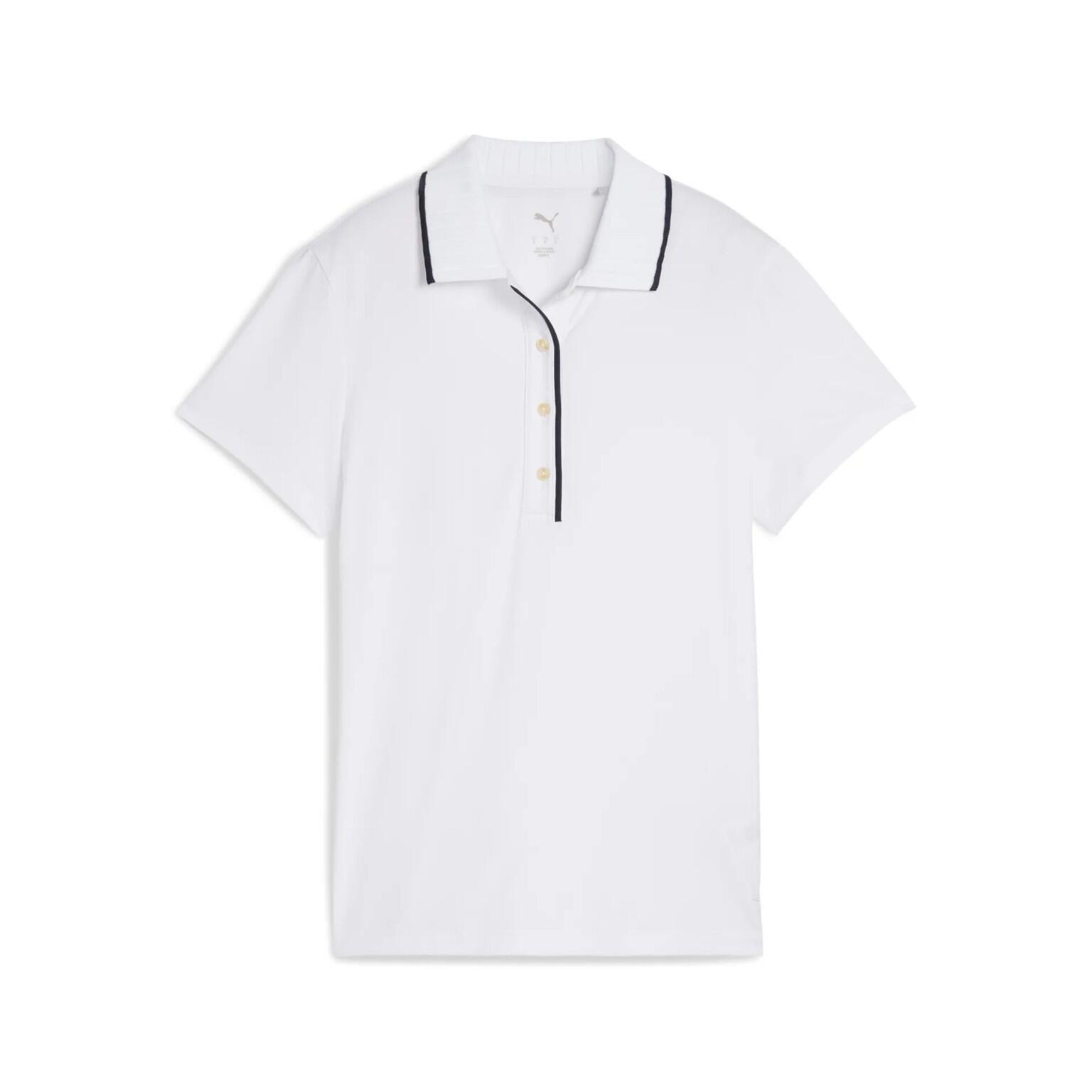 Polo de golf Puma Cloudspun Bridges SS pour femme, noir et blanc 4/5