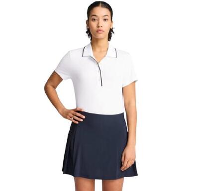 Polo da golf da donna Puma Cloudspun Bridges SS bianca e nera