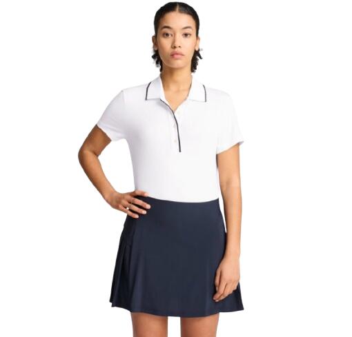 Polo de golf Puma Cloudspun Bridges SS pour femme, noir et blanc
