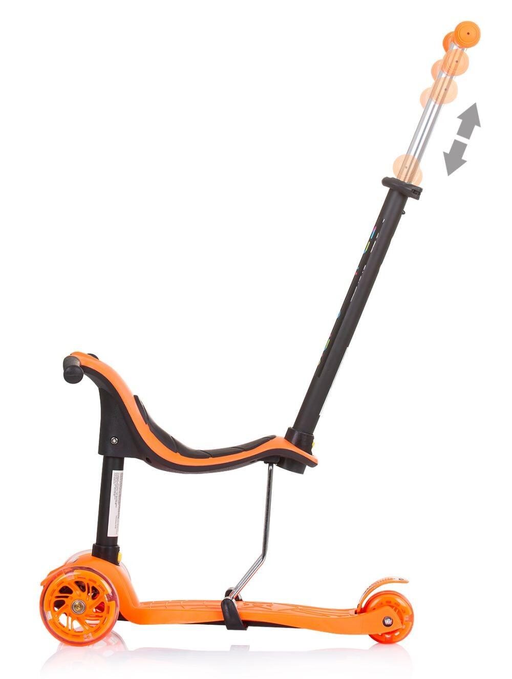 Infantil Paseo Patinete evolutivo 3 en 1 empuje MULTI PLUS LED Orange 2/5