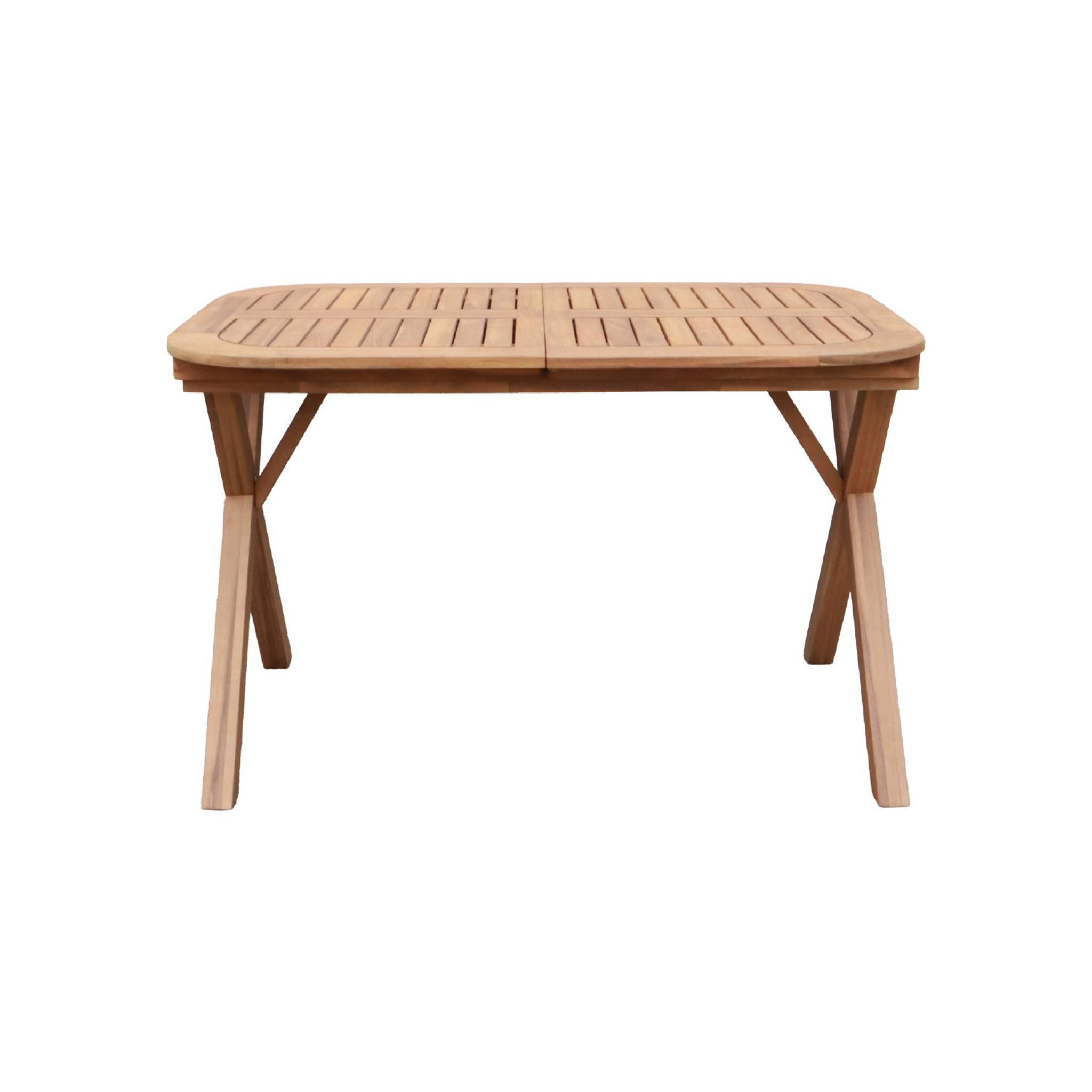 Mesa de jardim extensível em madeira de acácia, 4-6 lugares, Natural 2/5