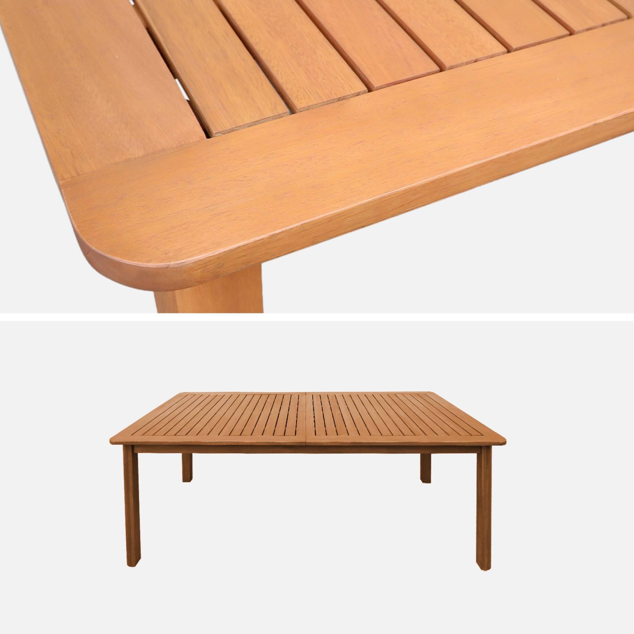 Mesa de jardim extensível em madeira de eucalipto, 6-8 lugares, Natural 4/5