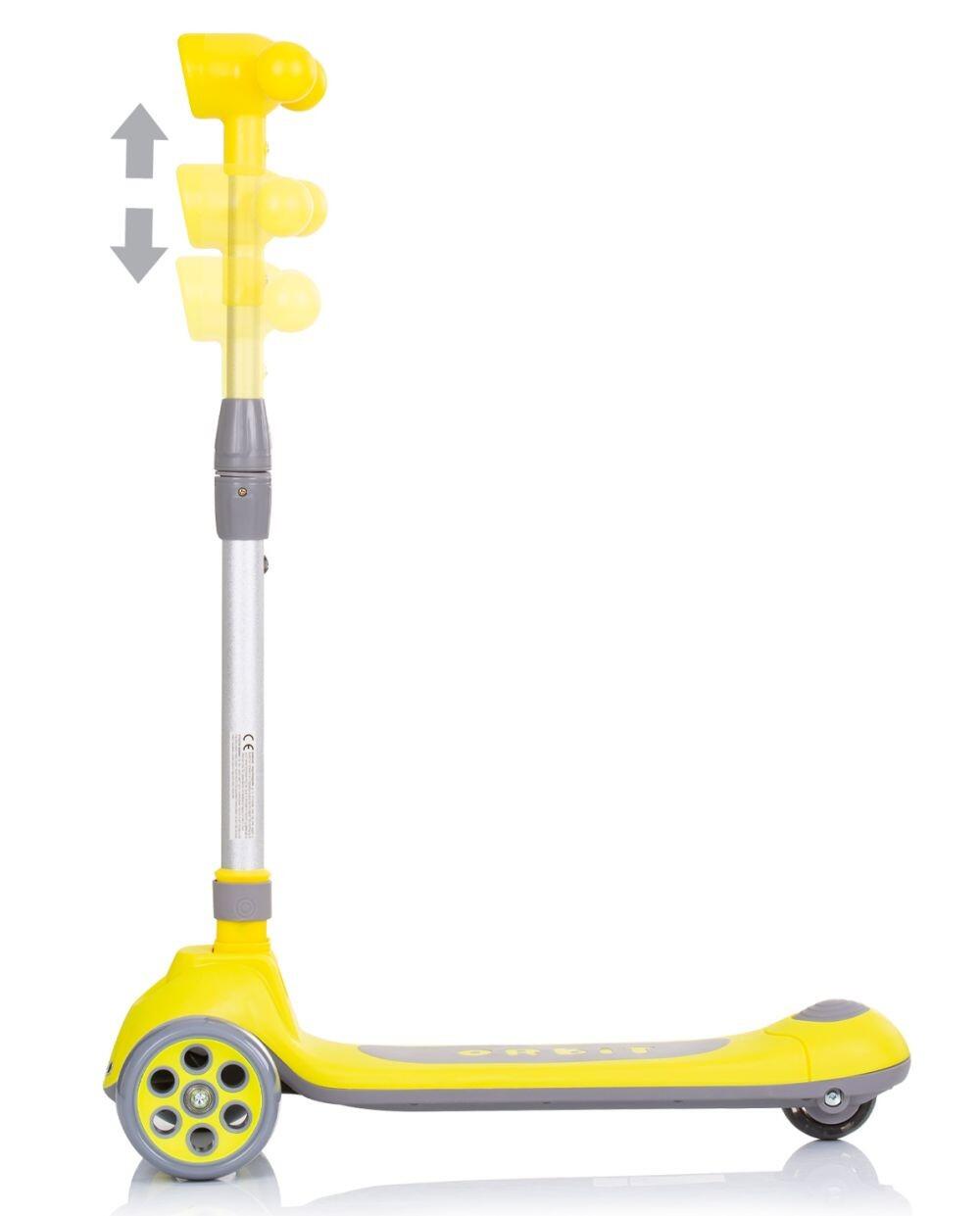 Infantil Paseo Patinete plegable aluminio ORBIT LED 3 ruedas Yellow 3/5