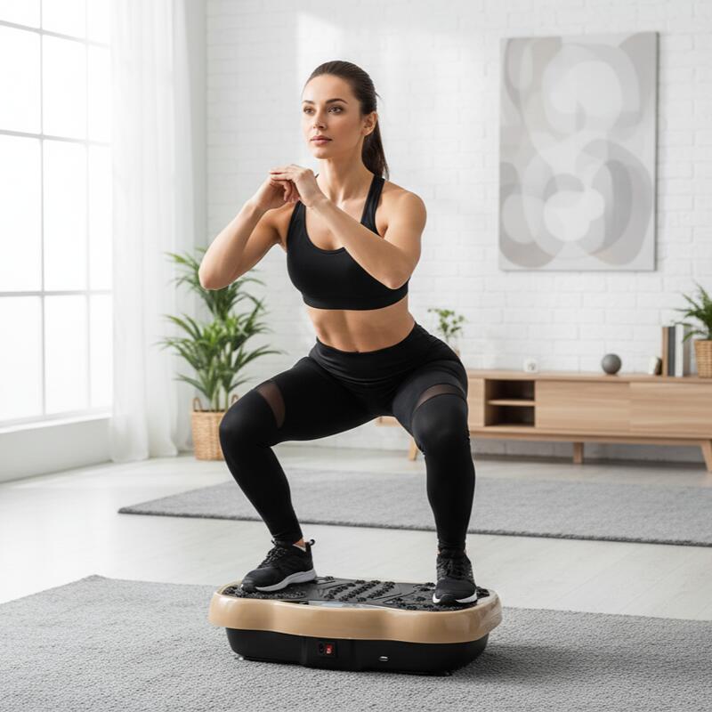 Aparat fitness cu vibromasaj, 3 programe, ecran tactil, telecomanda, 200W