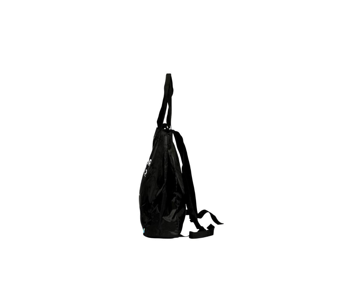 Running   KILOMETER STUDIOS Recycled Shopping Backpack - Black 3/4
